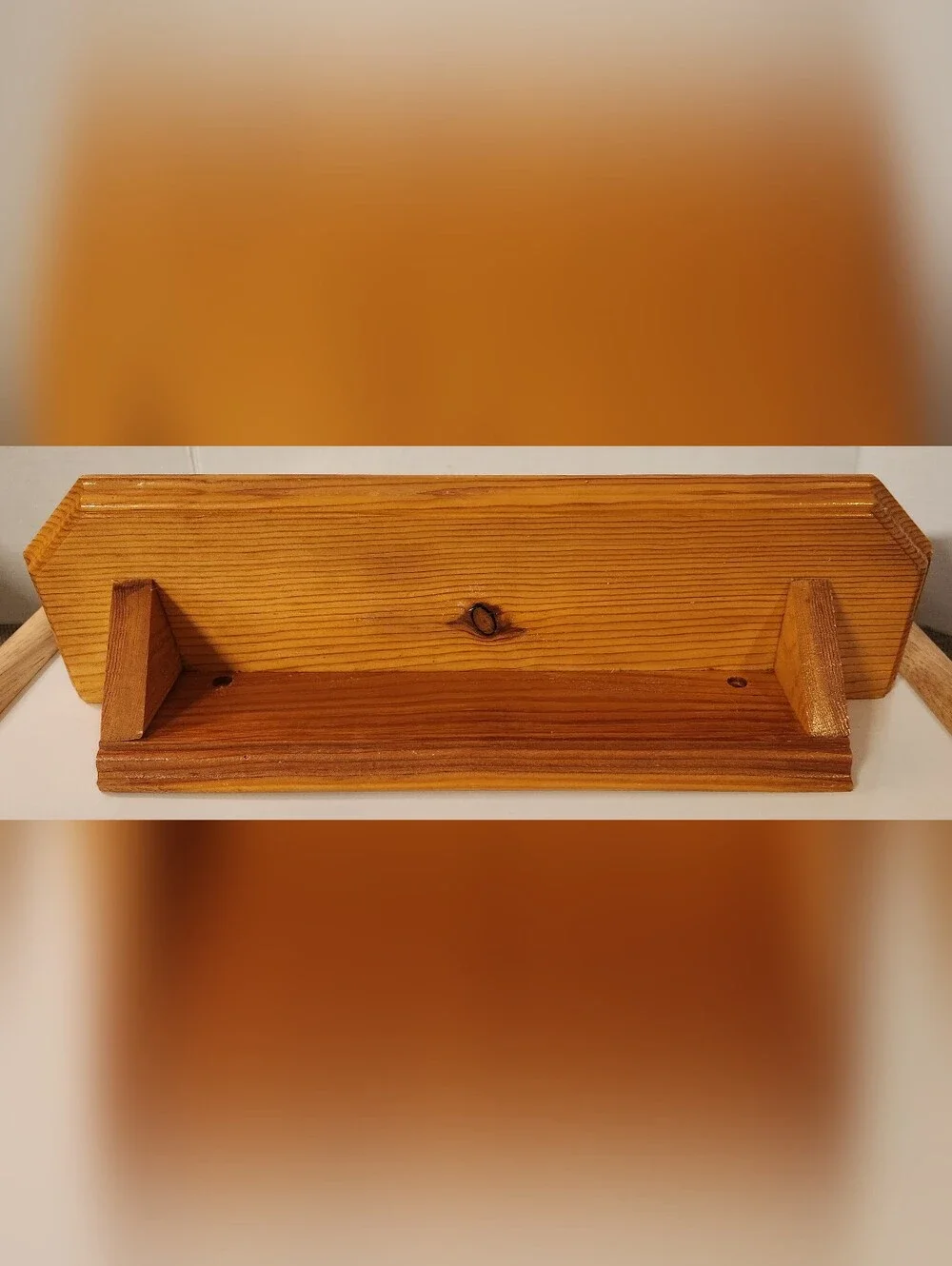 Vintage Solid Wood Floating Ledge Shelf 18” – Crown Molding Pine Wall Decor